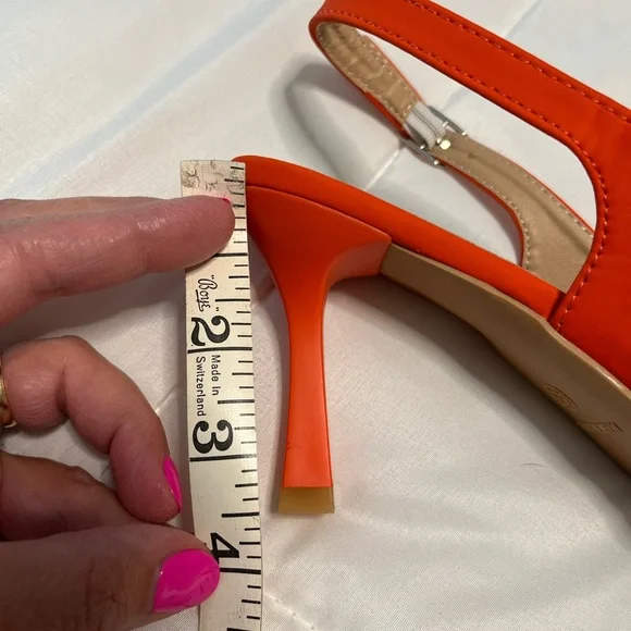 Elegant Orange Stiletto Slingback 3 1/2" Heels - Size 43 (10) - NWOT - Picture 7 of 9